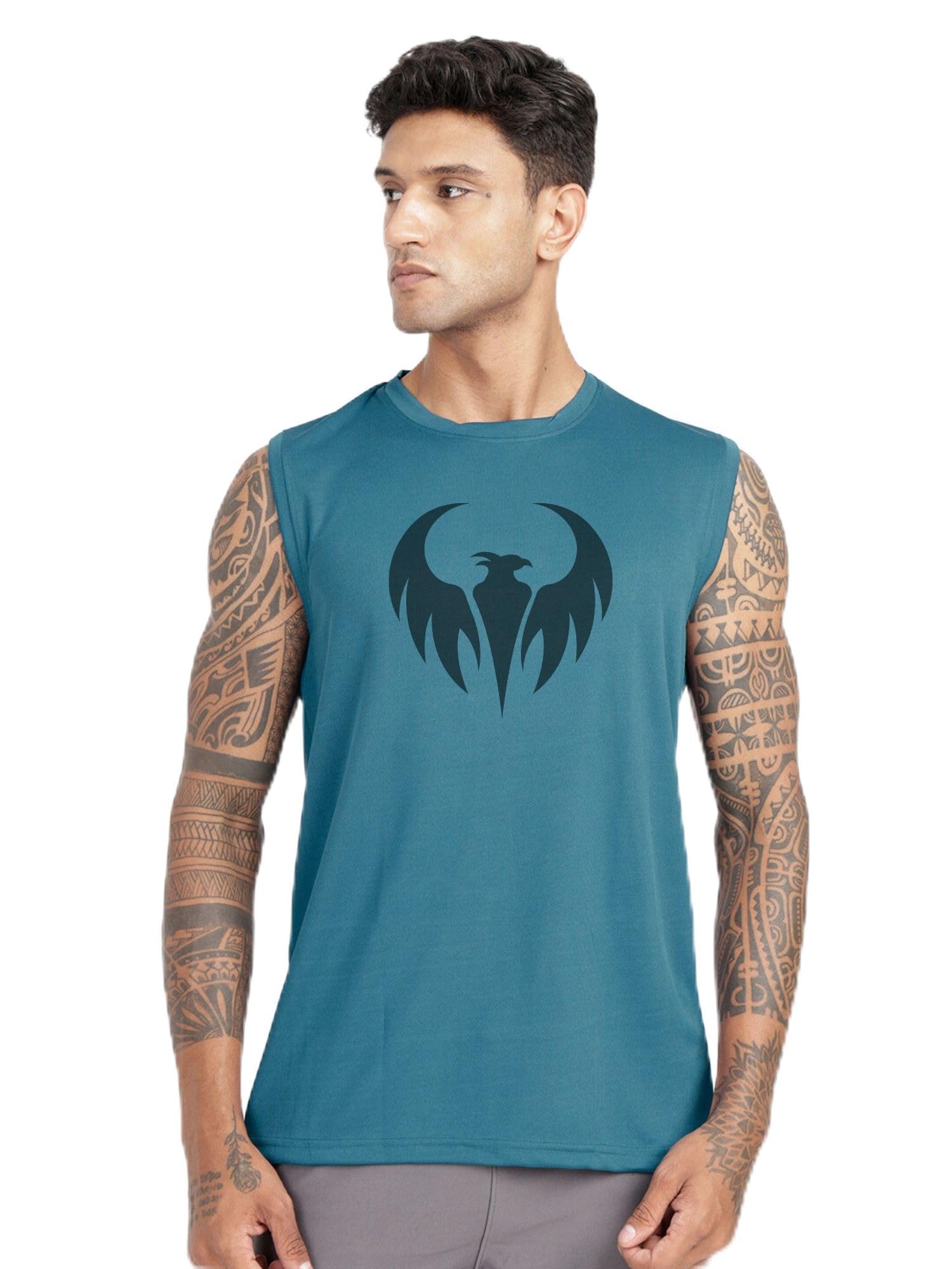 3colors 3Colours RGB Men's Active Wear Sleeveless Tank top, Gym Vest, Leisure wear CCUT Eagle-picture-33