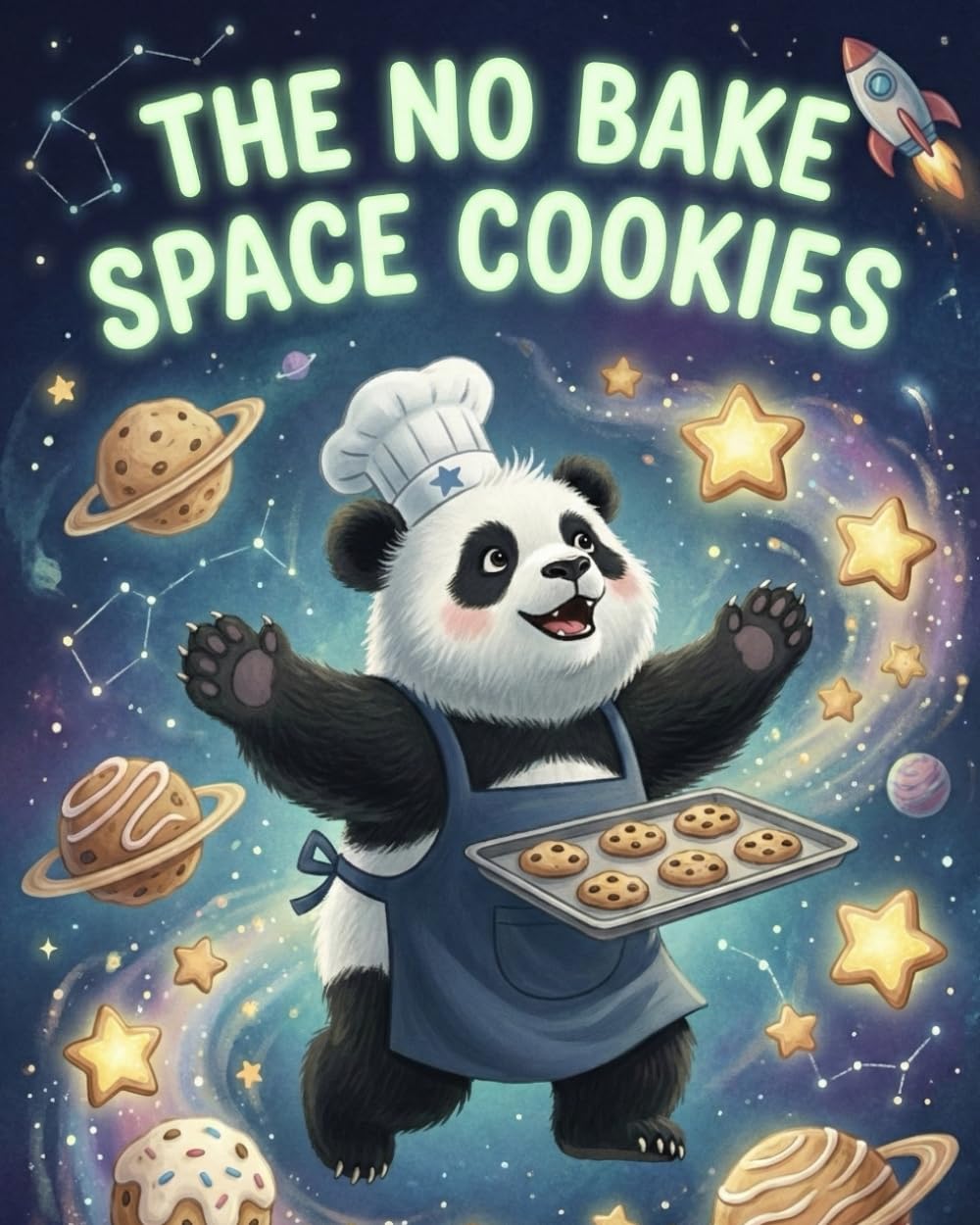 The No Bake Space Cookies: A fun space-themed story about creativity and safe cooking, where a thoughtful panda makes a special treat without heat ... patience and responsibility. (Tiny Chefs)