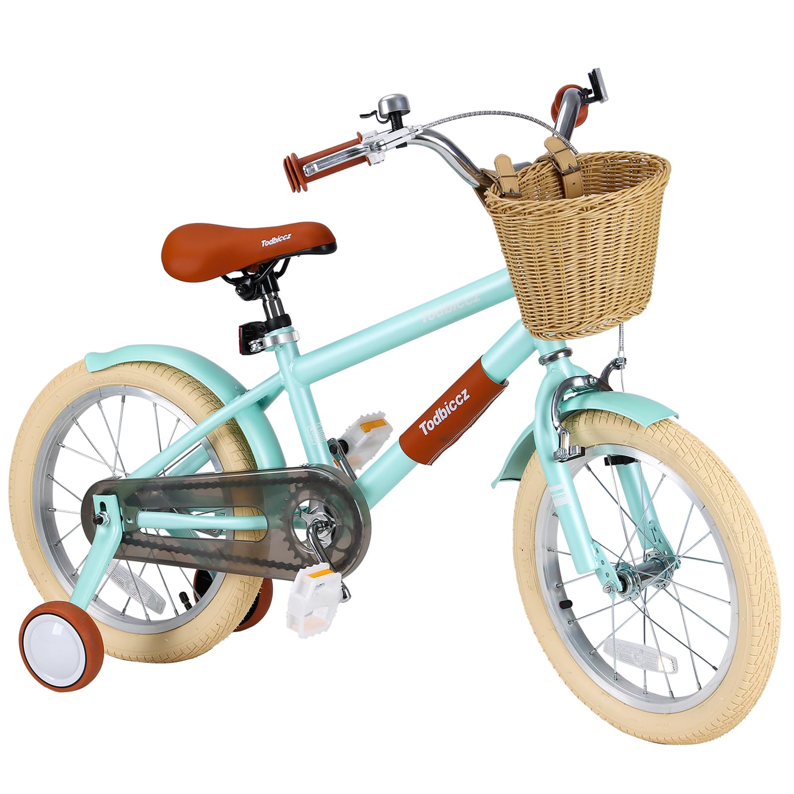 Kids Bike for Girls Ages 3-5, 5-8 Year Old, Kids' Bicycles with Training Wheels & Basket & Bell, 14 16 Inch Pink Birthday Gift