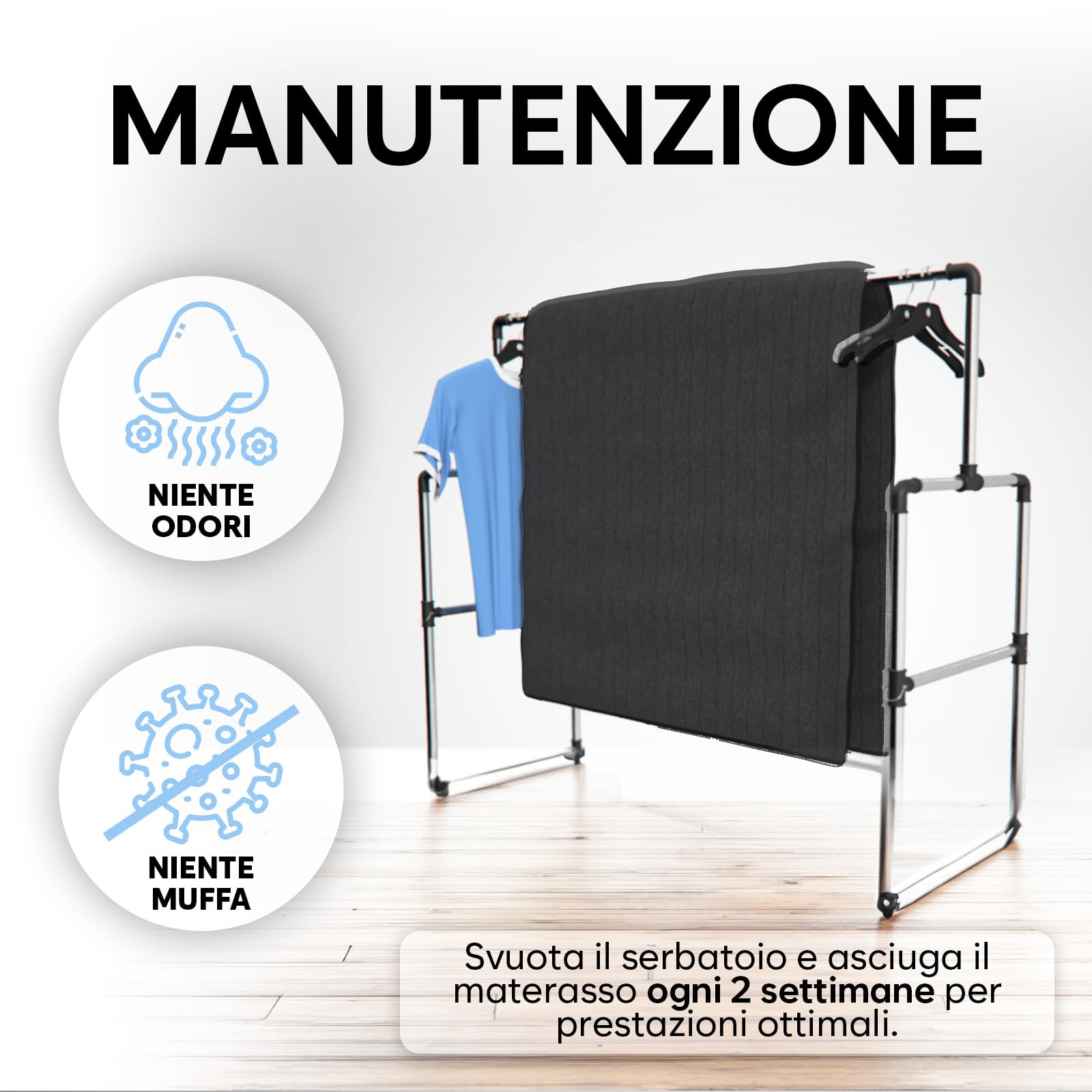 Adamson B10 Sistema di Raffreddamento per Letto -TWIN 190x100CM - Materasso Rinfrescante 100% Cotone per Sudorazioni Notturne- Topper Refrigerato per Chi Soffre il Caldo - Garanzia 5 Anni - Nero Notte