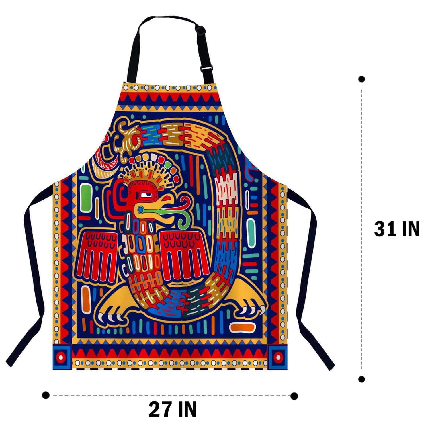 BGBDEIA Mexican Pattern Kitchen Apron for Women Men, Adjustable Apron Chef Bakers Apron Cooking Apron Cooking Baking Gardening - Image 2