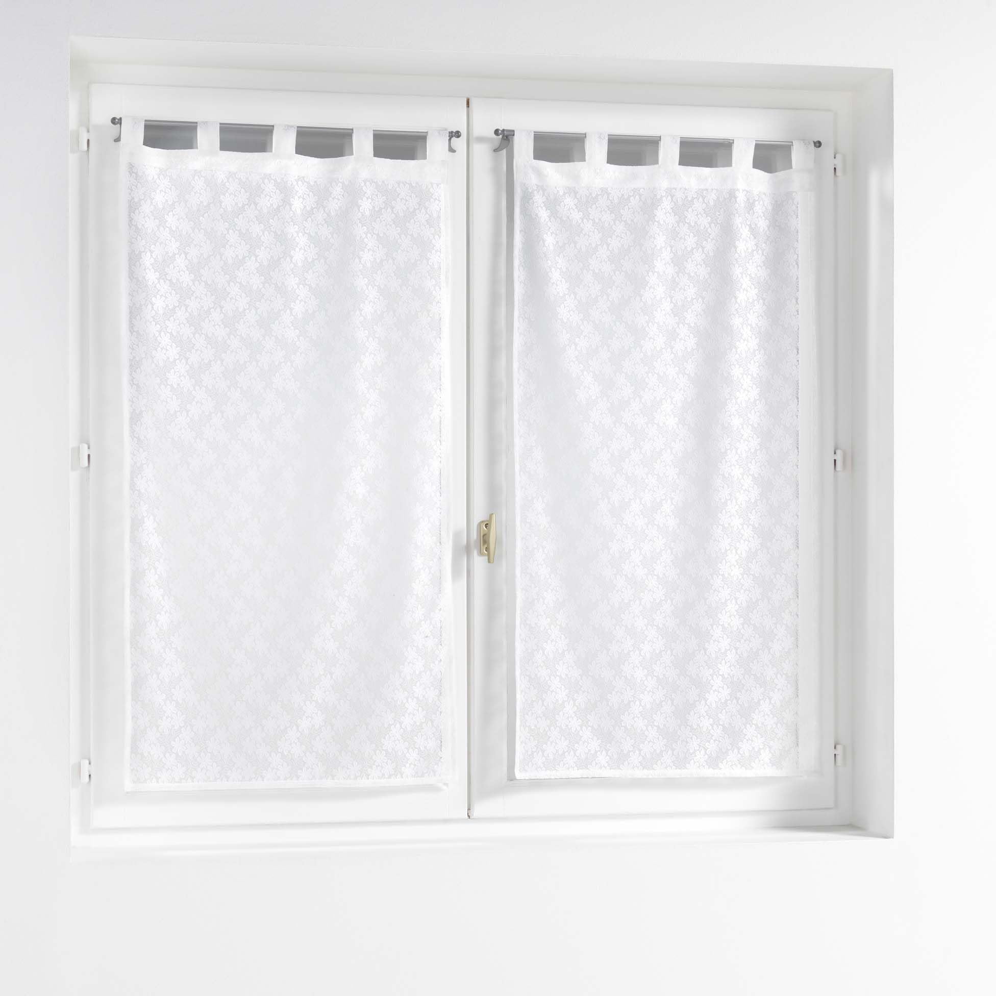 Douceur d'Intérieur, Pair Straight with Loops (2 x 60 x 90 cm) Fanny, Jersey, White