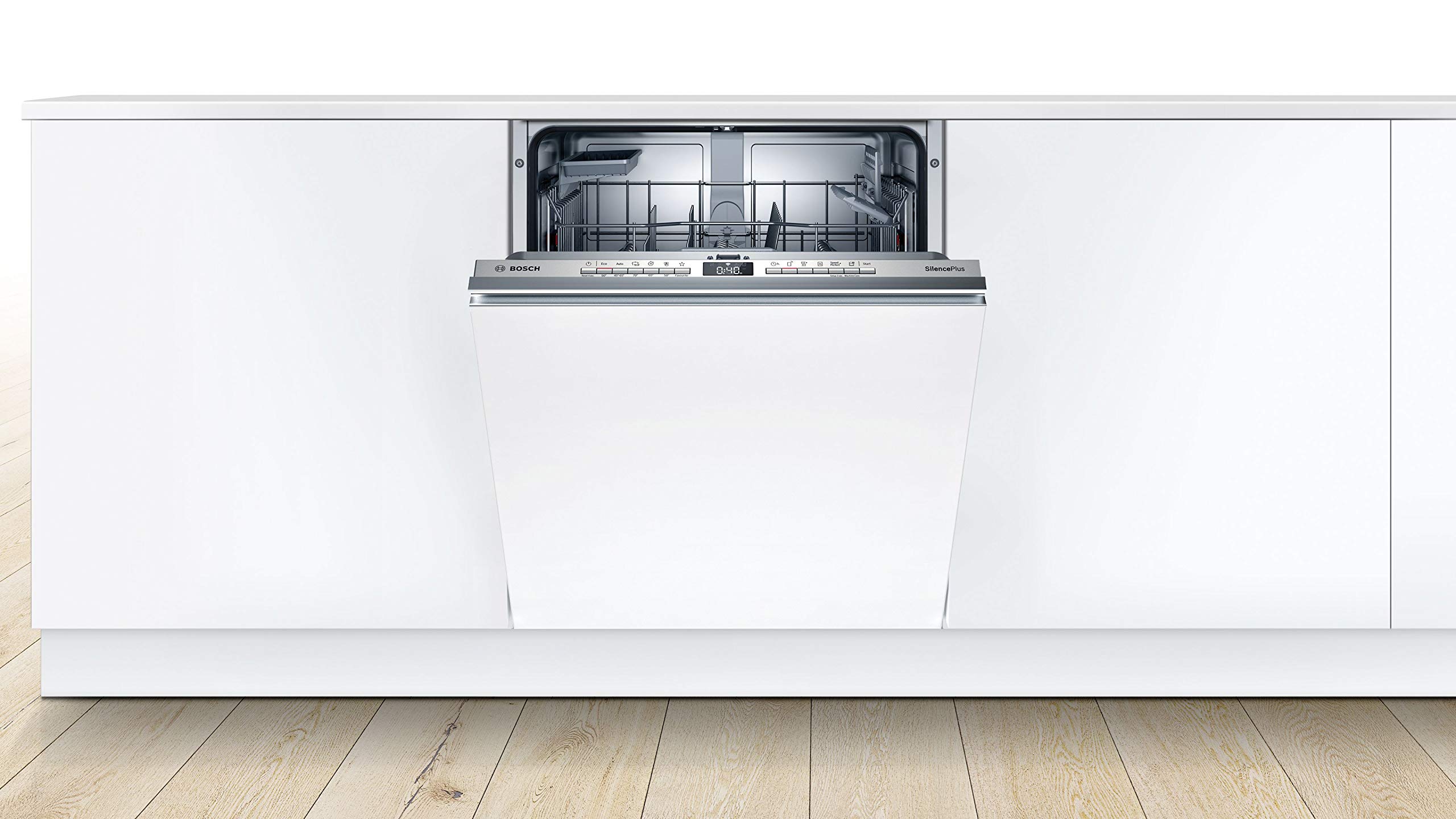 Bosch SMV4HAX48E Serie 4 - Lavavajillas inteligente totalmente integrado, 60 cm de ancho, cesta para cubiertos, fabricada en Alemania, programa silencioso, secado extra con solo pulsar un botón