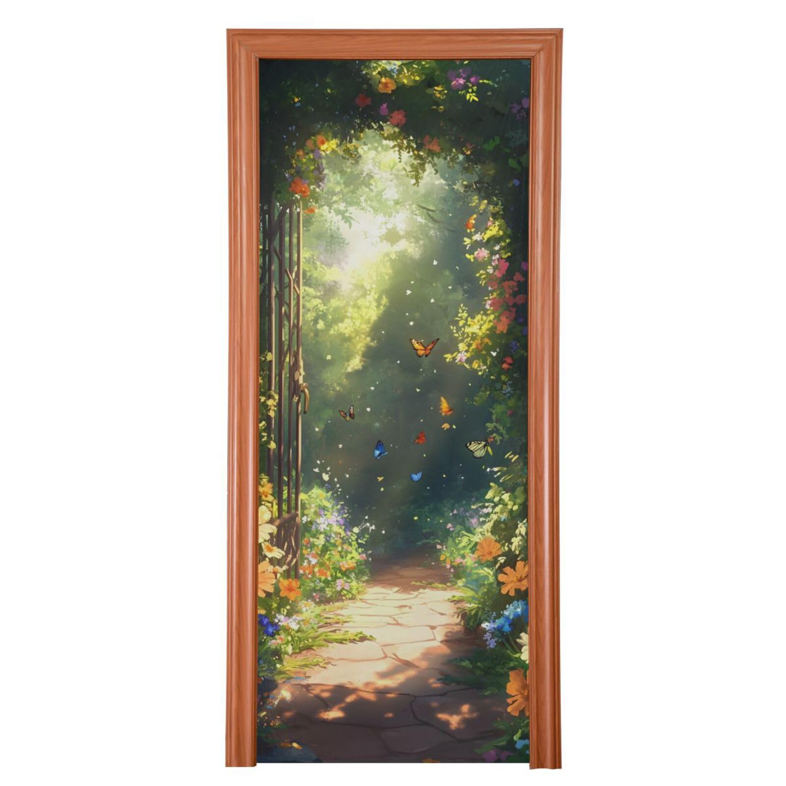 FLildon Spring Garden Flowers Door Cover Decoration, Party Accessory Porch Decor for Festive Ornament Room Door Covers 36 x 98 Inch