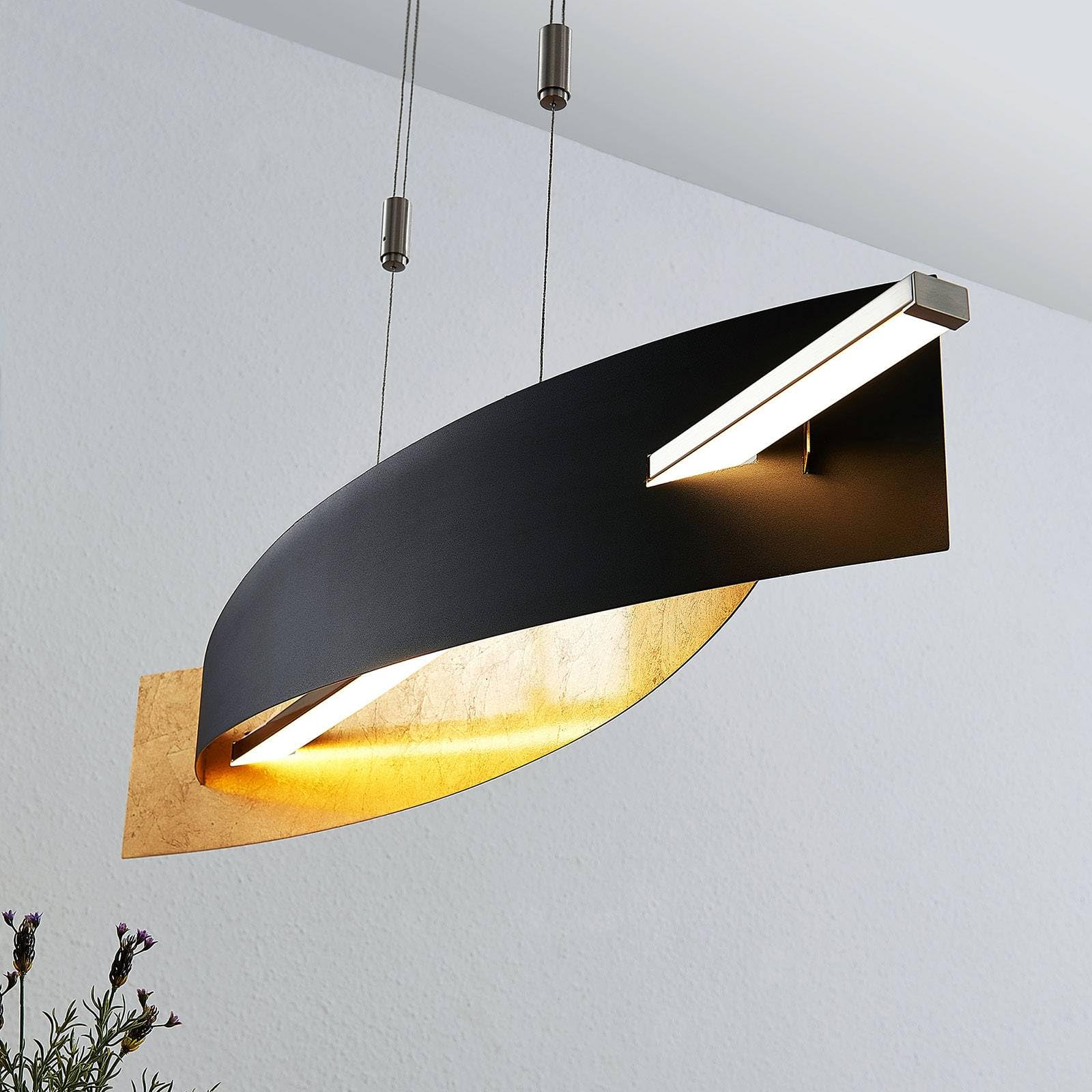 Lucande lampada a sospensione dimmerabile (Moderno) colore Nero, in Metallo ad es. Soggiorno & Sala da pranzo lampadina inclusa Lampada lampadine per plafoniera