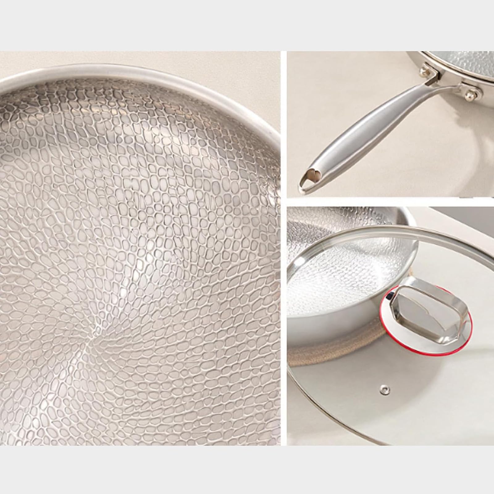 Tipanexi Titanium Pan PRO con Coperchio, Padella Antiaderente in Titanio per Cucinare, Padella Antiaderente Resistente ai Graffi, per Tutti i Piani Cottura (con Coperchio, 11,02 Pollici)