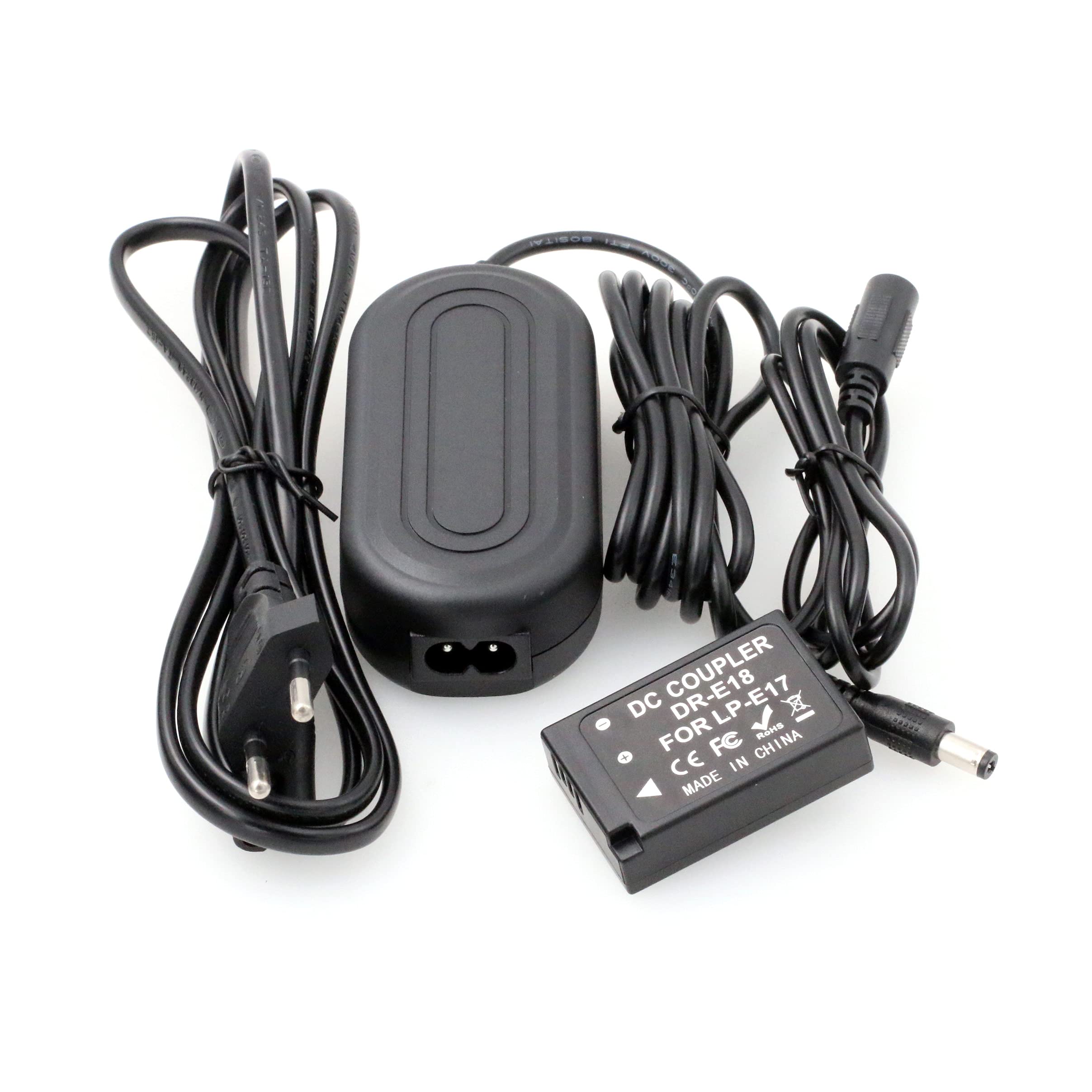 HangTon LP-E17 Dummy Batería Adaptador de corriente AC para Canon EOS R8 R10 RP T6s T6i T7i X8i SL2 800D 9000D 77D 200D 750D 760D Cámara 8V 3A