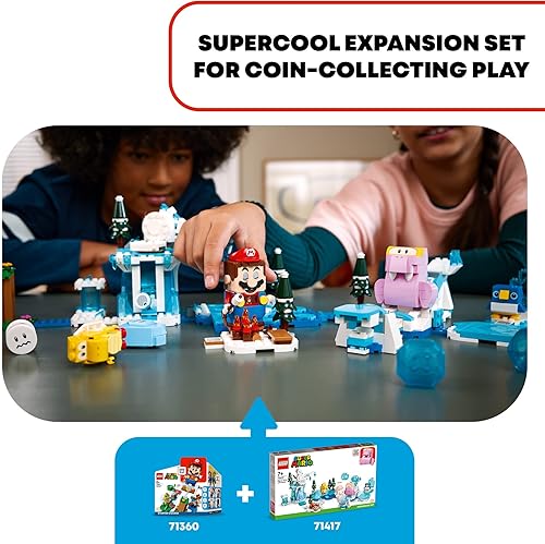 Miniatura 2 de LEGO Super Mario Fliprus Snow Adventure Expansion Set 71417, juguete para niños para combinar con curso de inicio, con figuras de Freezie y Baby