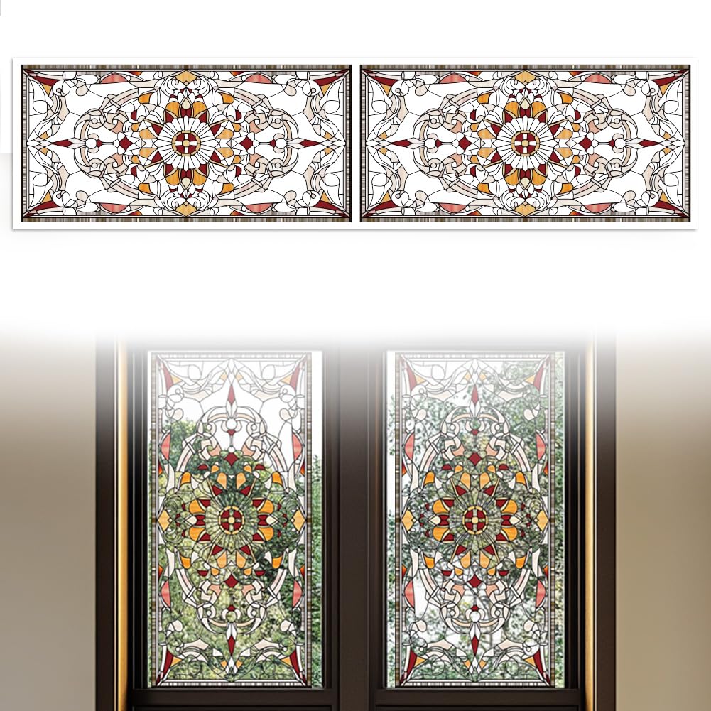 peacoblue Adesivo per Finestra Adesivo Decorativo 30 cm x 90 cm, 2 Fogli con 14 Disegni, Adesivo Decorativo Rimovibile per Finestra per Vetro e Specchi per Casa e Ufficio (Aiuola