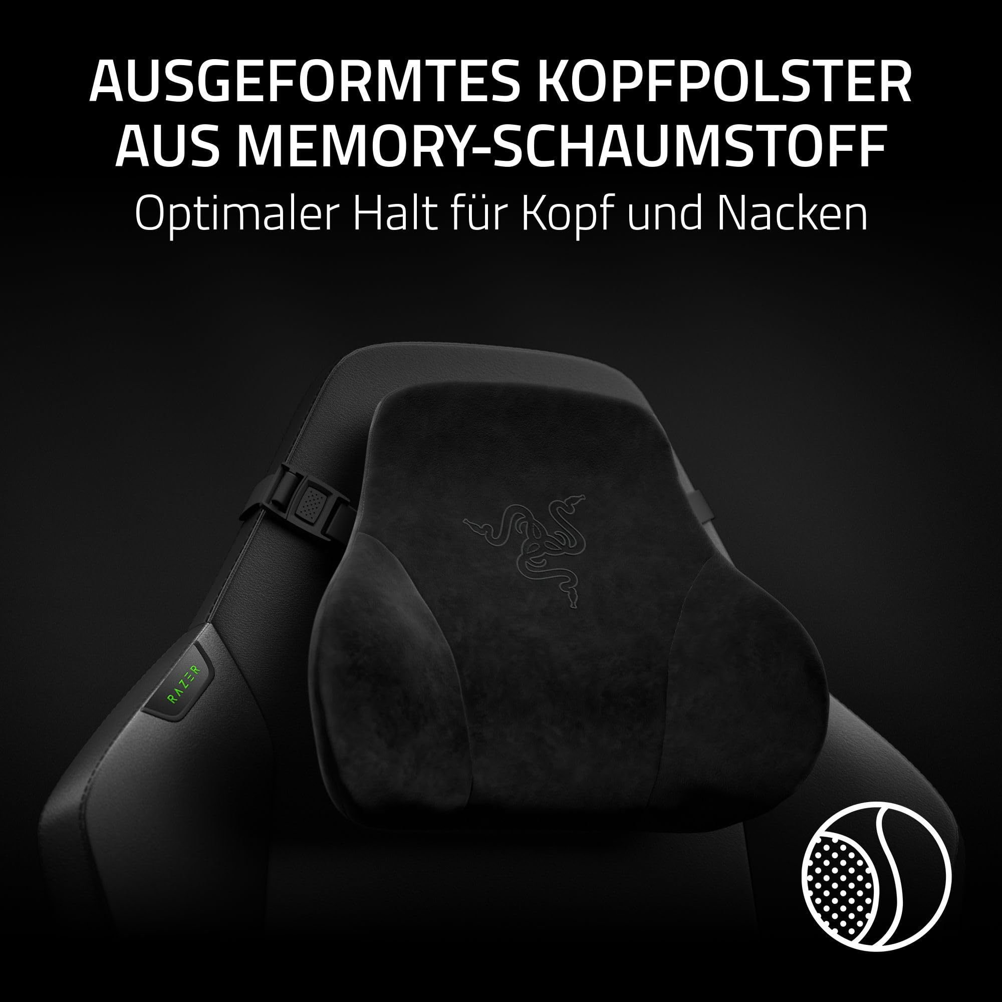 Razer Iskur V2 NewGen - Ergonomischer Gaming-Stuhl mit atmungsaktivem Gen-2 EPU-Leder mit Cooltouch Technologie - Hyperflex Lordosenstütze - breite Schulterbögen und Sitzfläche | Schwarz
