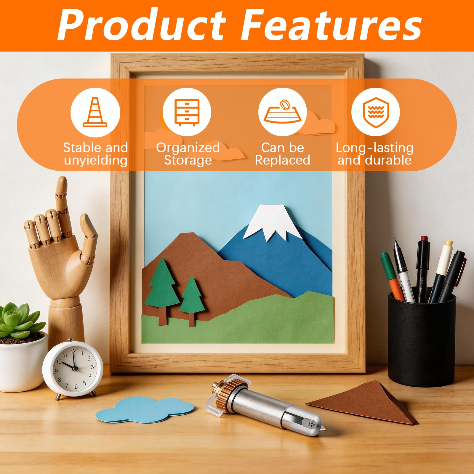 Couteau Et Lame De Rechange Pour Cricut Maker Pour La CréAtion D'éTiquettes Cartes Badges (Pointe De Gravure+Molette Simple+Molette Double+BoîTier D'EntraîNement) (Stil 1（41）)