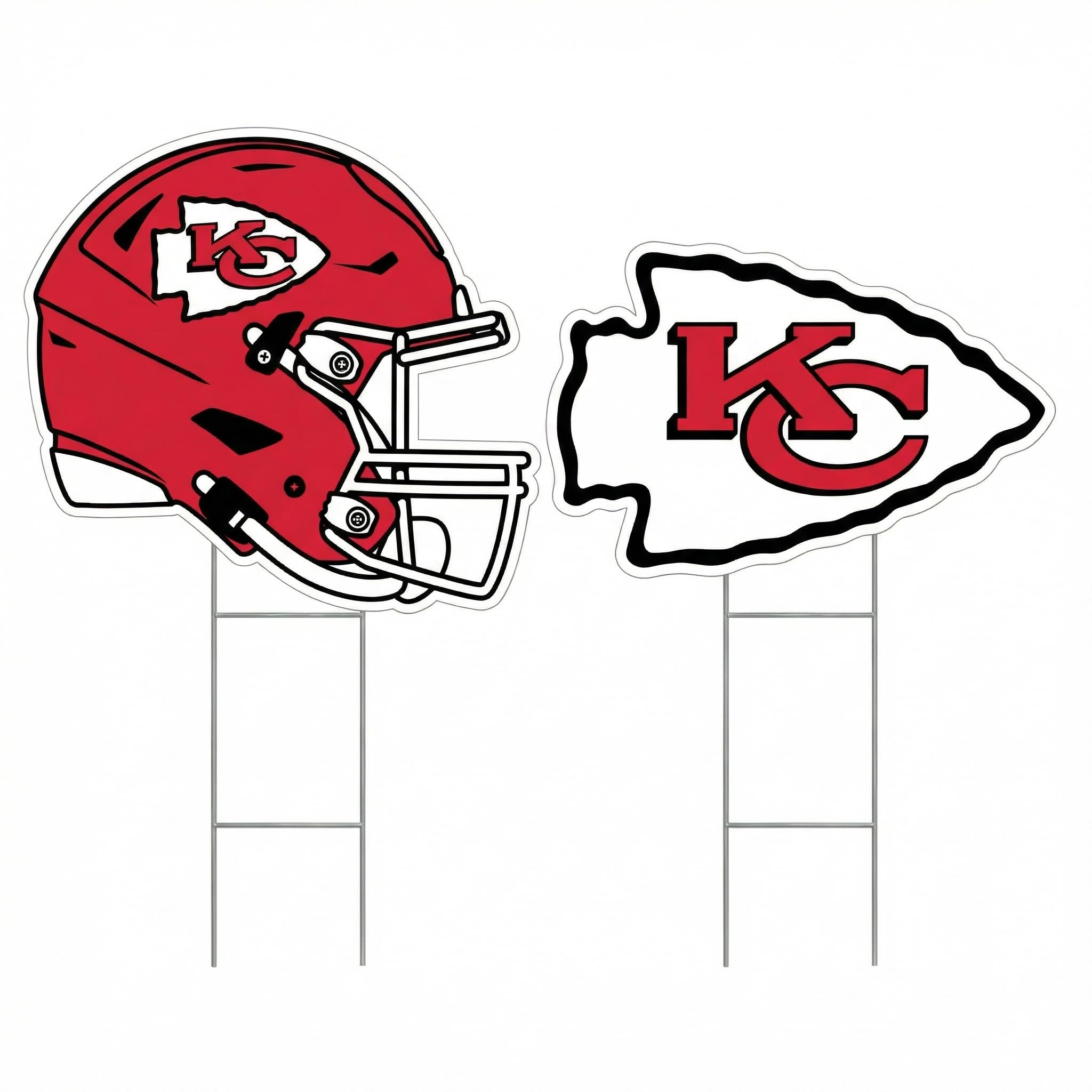 Proformance Home NFL Kansas City Chiefs Logo & Helmet 2 Pack Yard - patio lawn and garden | Mubboo