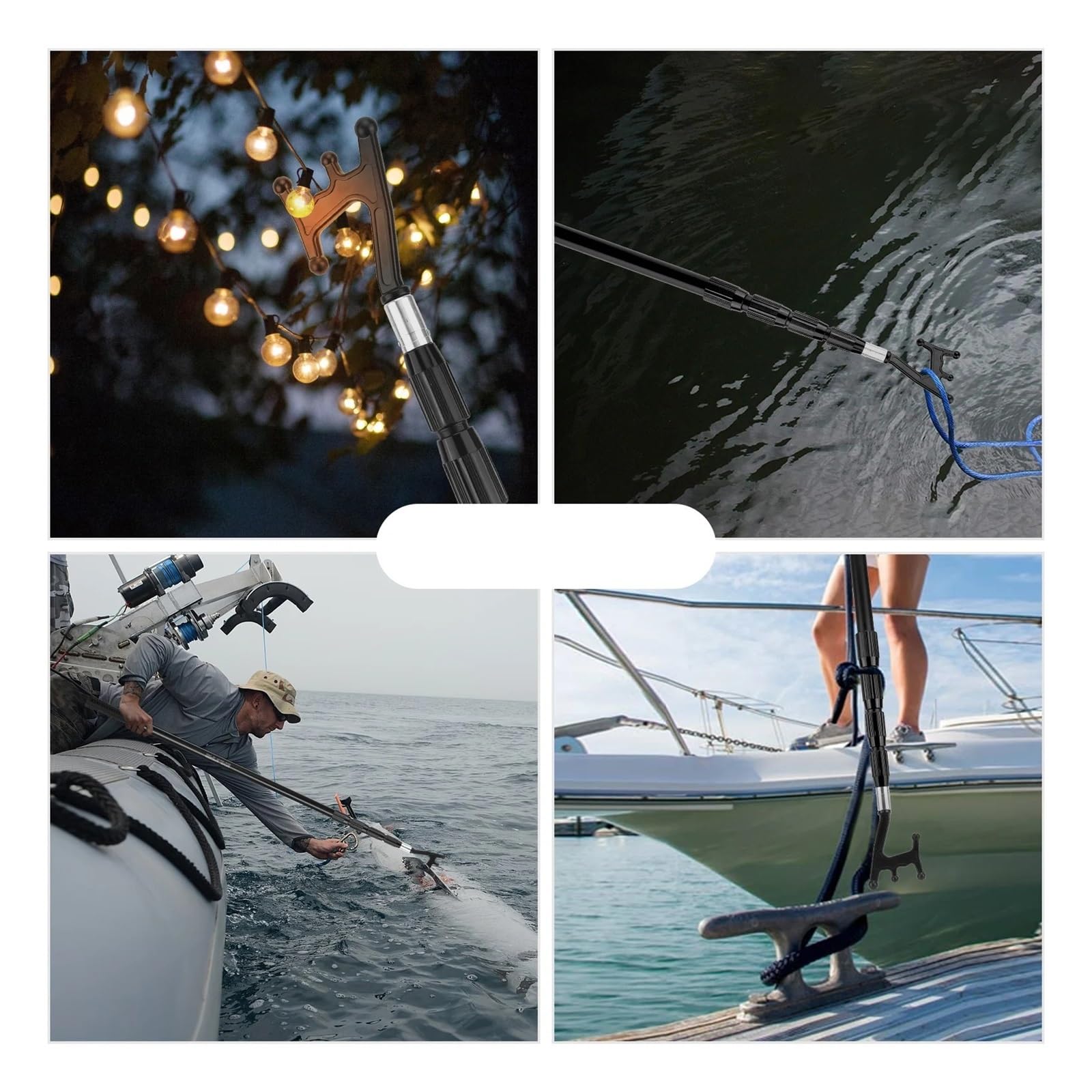 Ganci telescopici per Barche Ganci for Barche for attracco, prolunga for Asta, telescopica for con Perlina Luminosa, Galleggiante Leggero