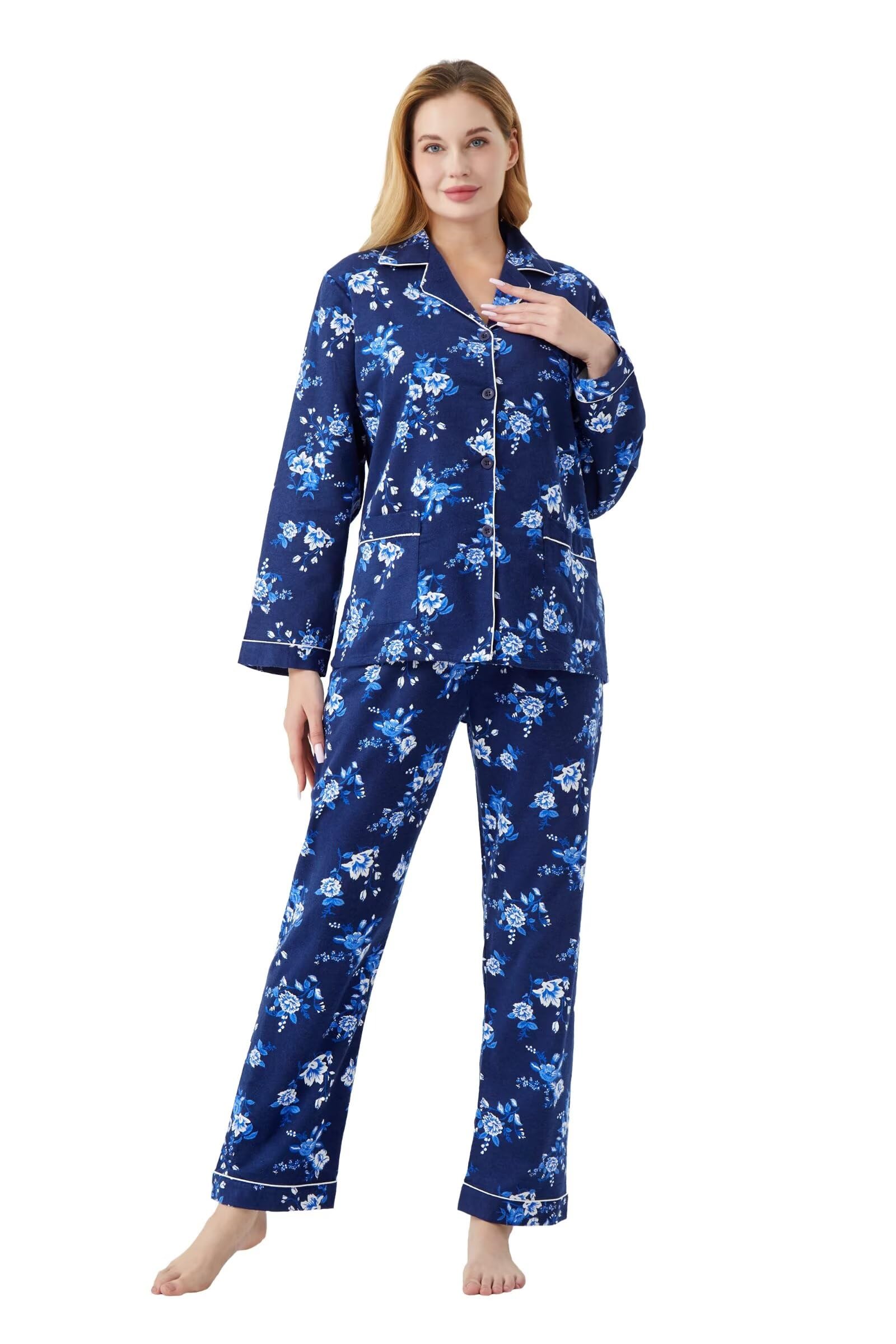 kolipajam cotton flannel pajamas for women 100% cotton flannel pajamas set soft PJS cozy womens loungewear
