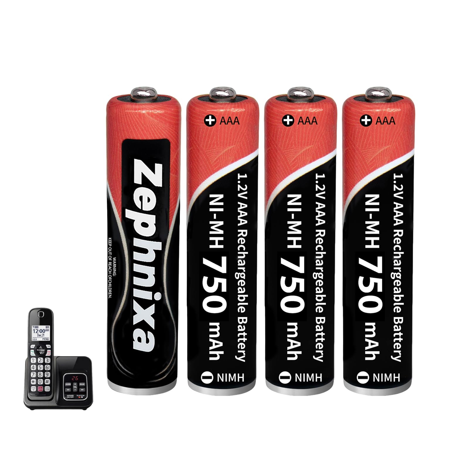 6 Pack 1.2V 750mAh Ni-MH AAA Rechargeable Batteries - Pre-Charged Low Self-Discharge AAA Battery for Panasonic, BT, Gigaset Cordless Phones | Remote Controls, Toys & More — view 12