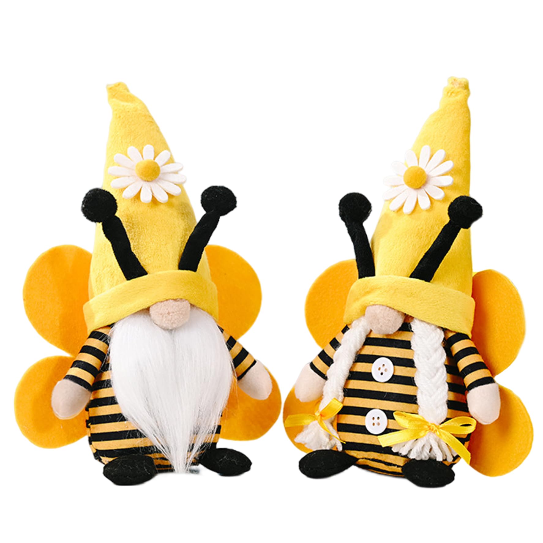 Nukinp 2Pcs Bee Gnomes with Cute Bee Striped Ornament Festival Decoration Supplies Christmas Decorations