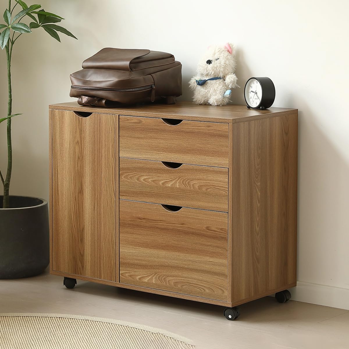 キャビネット幅80 北欧 サイドボード チェスト キャスター付き