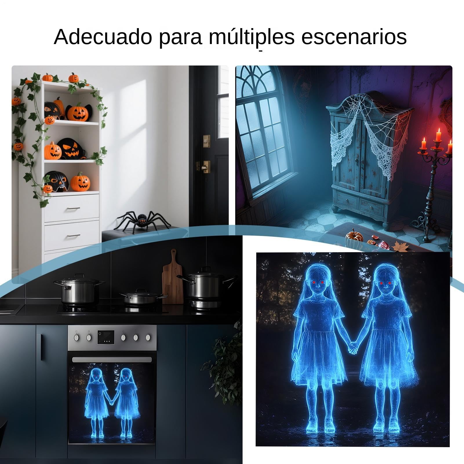 Pegatinas De Pared Halloween,Decoración De Calcomanías De Con Niña De Halloween | Suministros para Fiestas Decoración del Hogar Removible para Fiestas de Terror para Apartamentos,