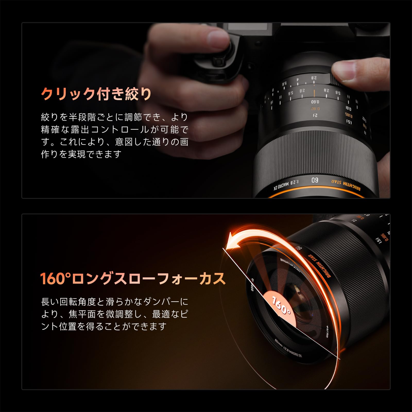 Amazon.co.jp: Brightin Star 60mm F2.8 大口径 2X マクロ MF 単焦点
