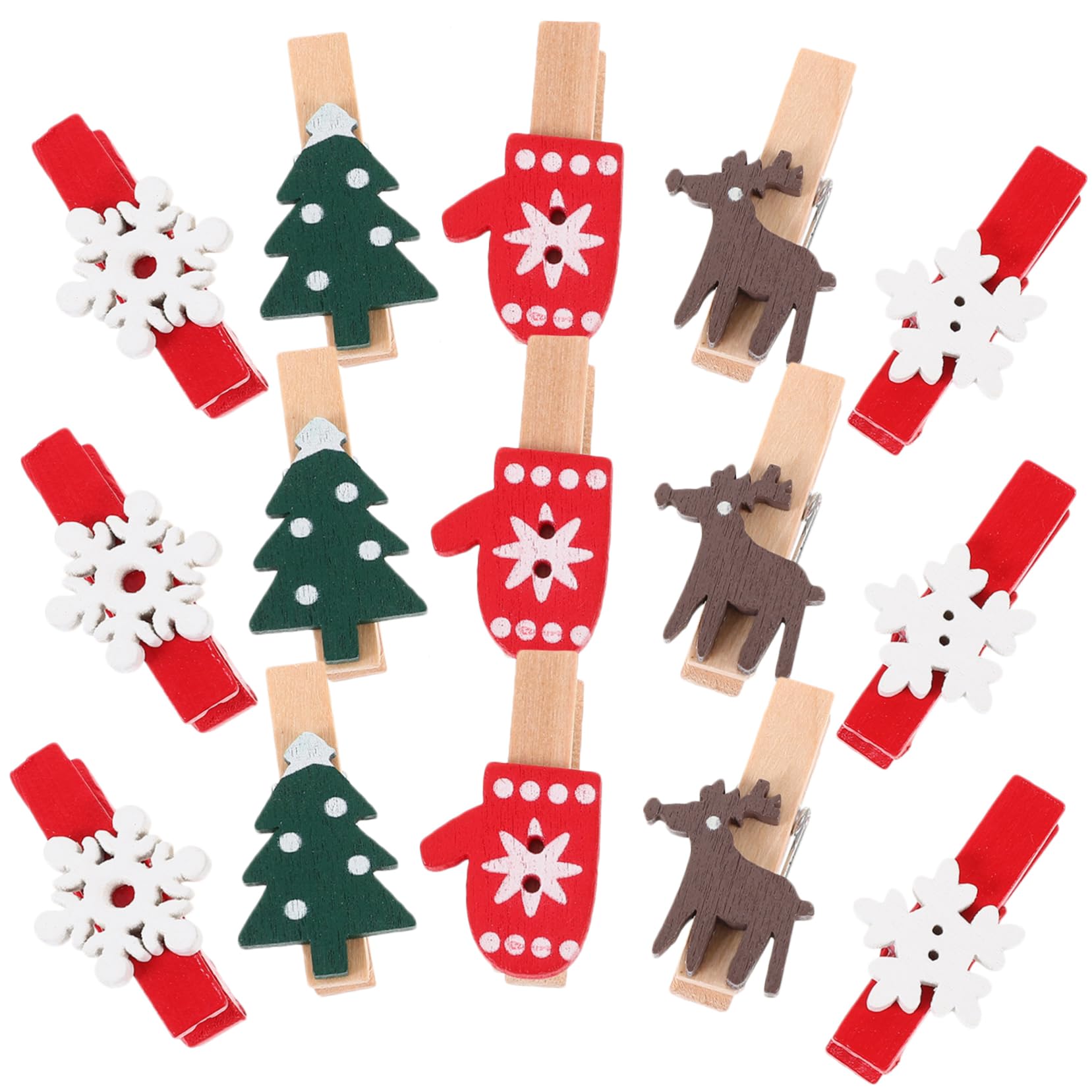 ABOOFAN 500 STK Cartoon-Fotoclips weihnachtliche dekorative Clips kleine Fotoklammern weihnachtsbasteln Weihnachts basteln weihnachtliche Holzpflöcke Weihnachtswäscheklammern Eisen