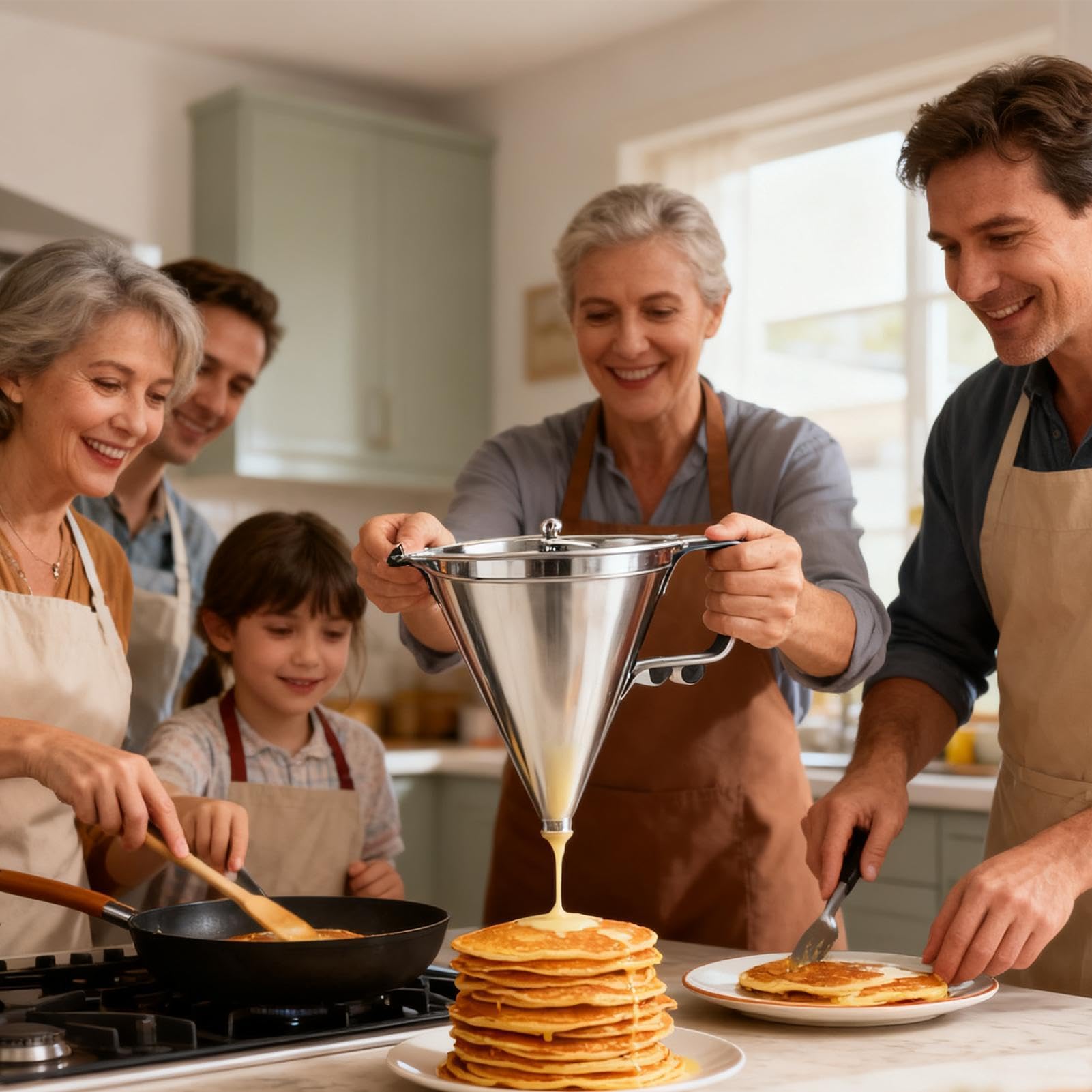 Funnel dozownik do ciast, 1800 ml, narzędzie do pouringu naleśników, babeczek, czekolady i pasty, idealny do kuchni, gotowania, restauracji, restauracji, restauracji, pieczenia, domowego pieczenia i