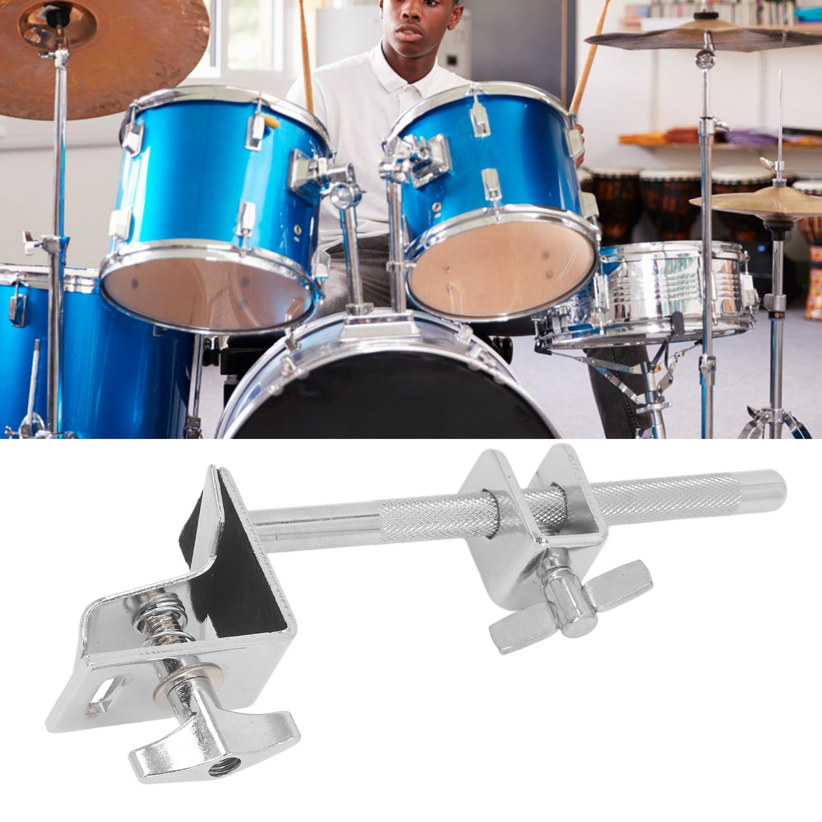 Cowbell Clamp Drum Cowbell Mount Bass Drum Drum Cowbell Holder Studdy Inoxydless Steel Easy Up Down Ajustement Percussion Percussion Percussion POUR AMATEUR AMATEUR DRUMMER