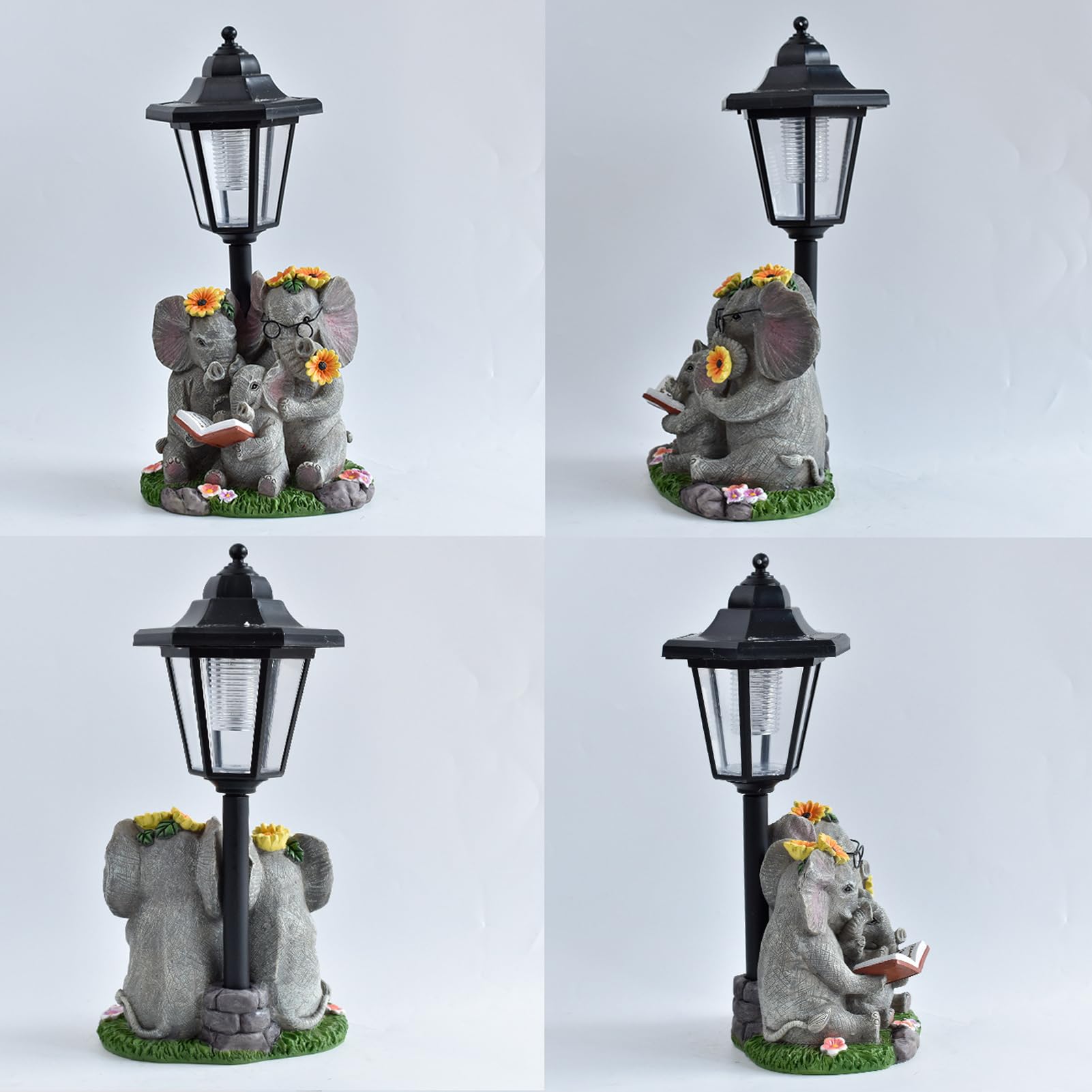 Decorazioni da Giardino a Energia Solare per Esterni, Statue di Animali in Resina con Lanterna, Resistente alle Intemperie, Statuette da Giardino per Giardino, Balcone