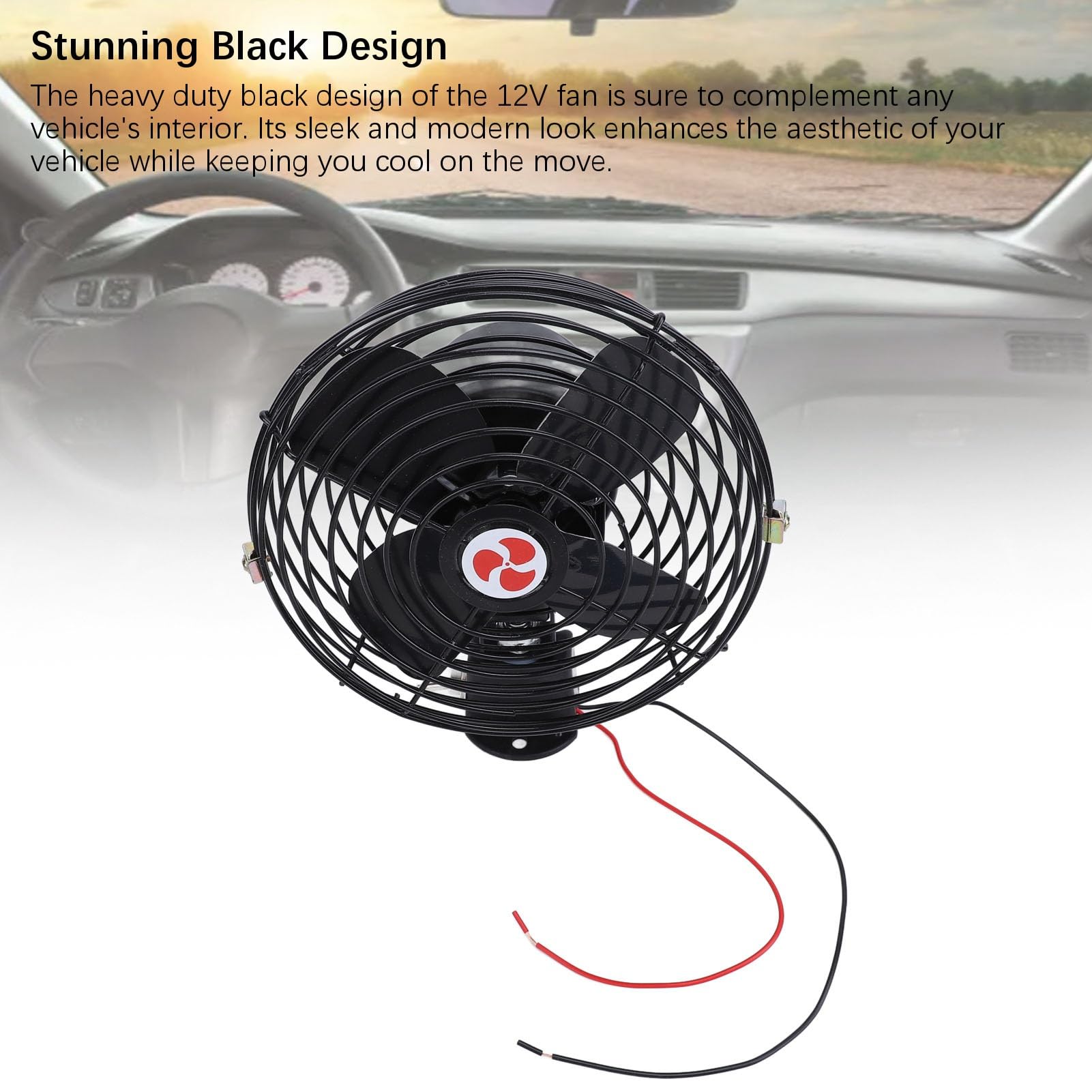 Ventilateur de Refroidissement 12 V pour Camping-Car, Ventilateur Silencieux en Métal pour Voiture avec Interrupteur à 2 Vitesses, Robuste pour Camping-Car, Camion, Bateau (8 Pouces)