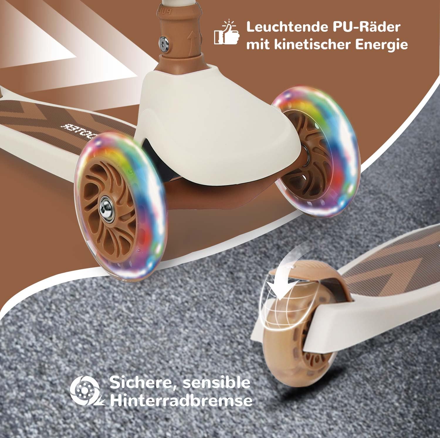 Stompa Roller Kinder 2 Jahre Scooter 2 in 1 Kinderroller ab 2 Jahre bis zu 50 kg mit Klappbar Sitz &LED Räder, Höhenverstellbarer, Faltbar Tretroller Dreirad Roller für Kleinkinder Jungen Mädchen