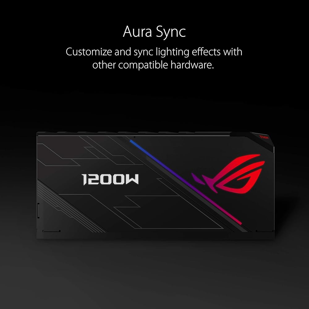 ASUS Rog Thor 1200, 80+ Platinum Certified 1200W Fully-Modular RGB Power Supply with LiveDash Oled Panel thumbnail 2