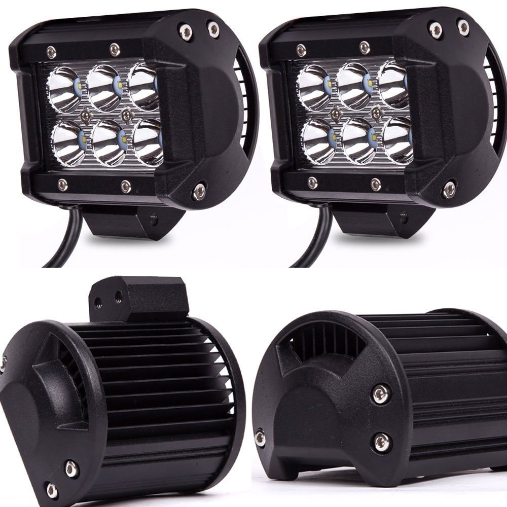 2 szt. 18 W CREE LED światło robocze do terenowych 4WD ATV UTV SUV przeciwmgielna lampa czołowa
