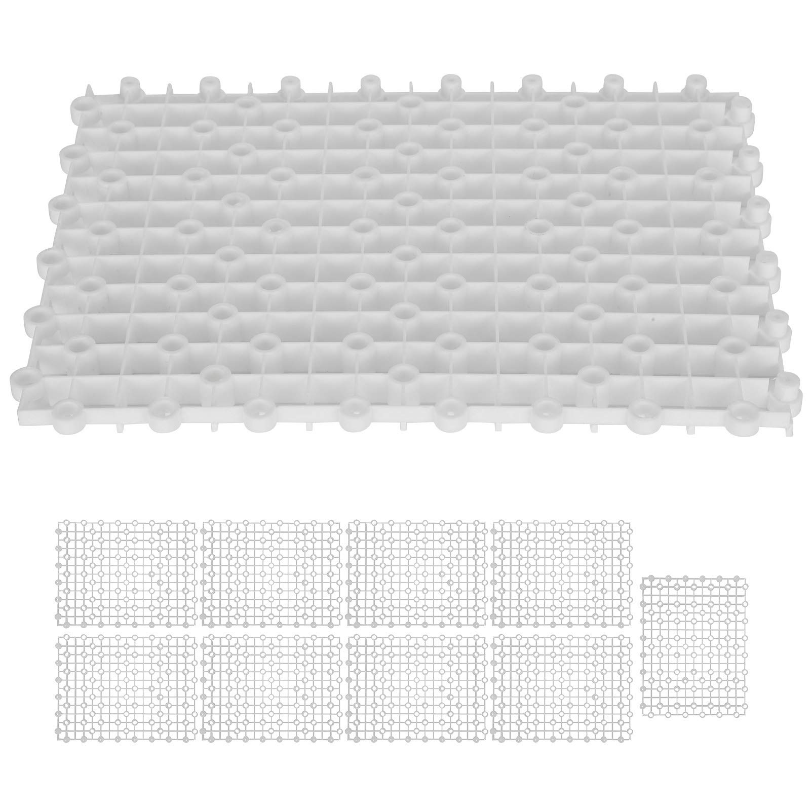 Dzielnik akwarium |10 szt. Panel działowy z PCV i dolna płyta filtracyjna |Wielofunkcyjna platforma do ochrony ryb/krewetek/żółwi (White)
