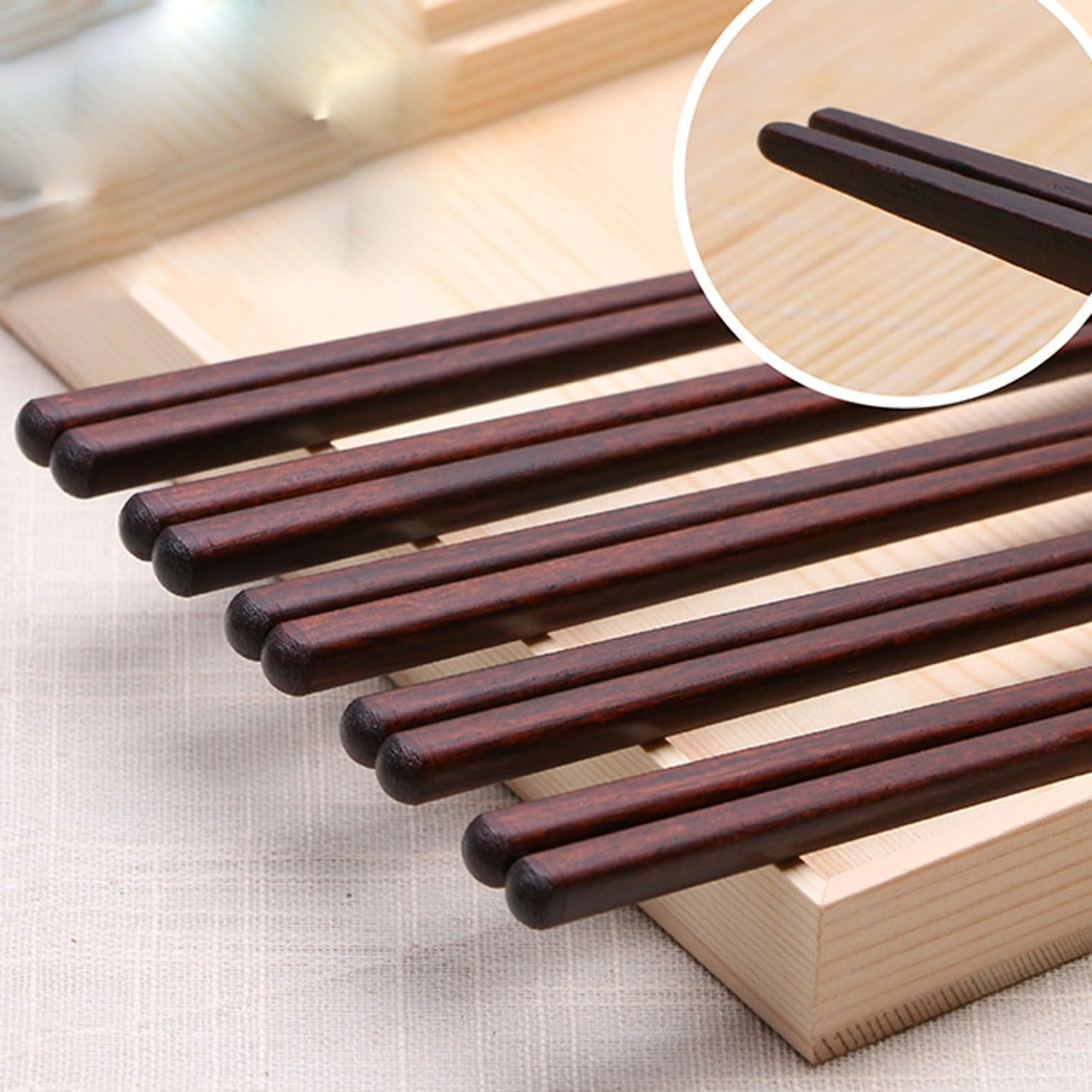 Baguettes en Bois Baguettes japonaises Pointues Baguettes de ménage Haut de Gamme Antidérapantes Lave-Vaisselle(D-23cm)