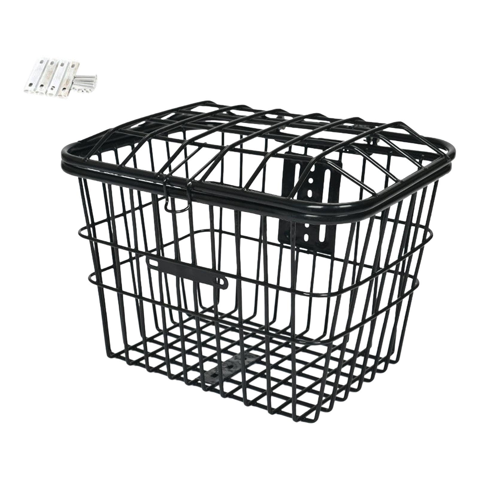 Panier Avant Ou Arrière en Maille Métallique pour Vélo, avec Couvercle, Cadre Renforcé, Panier de Chargement
