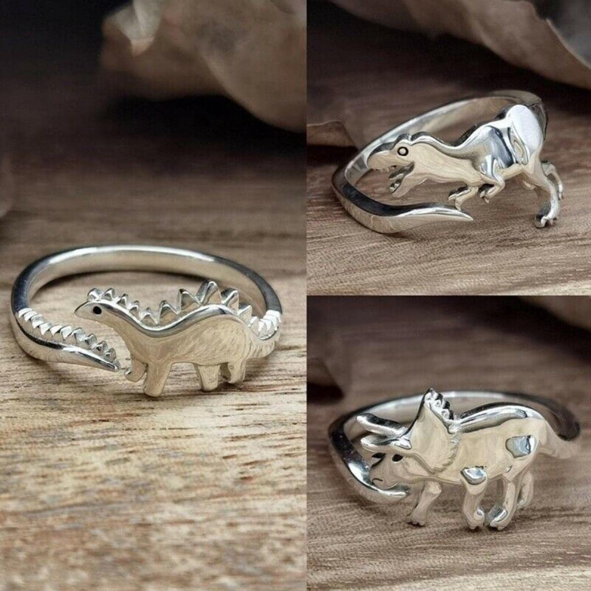 2 Stks Stemming Dinosaurus Ringen Set Kleur Veranderende Emotie Gevoel