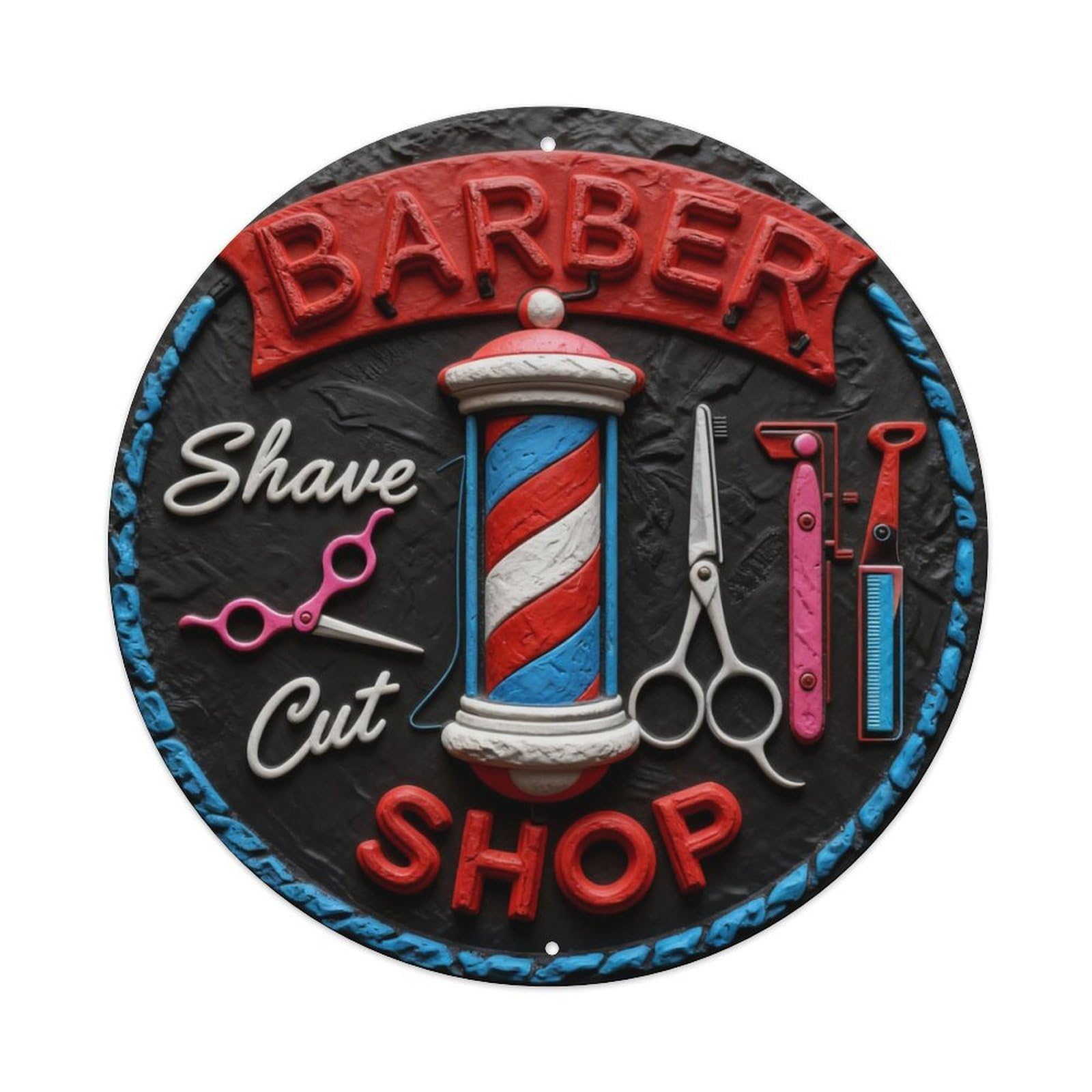 Barber Shop Neon Sign Pattern Metal Tin Sign Plaque