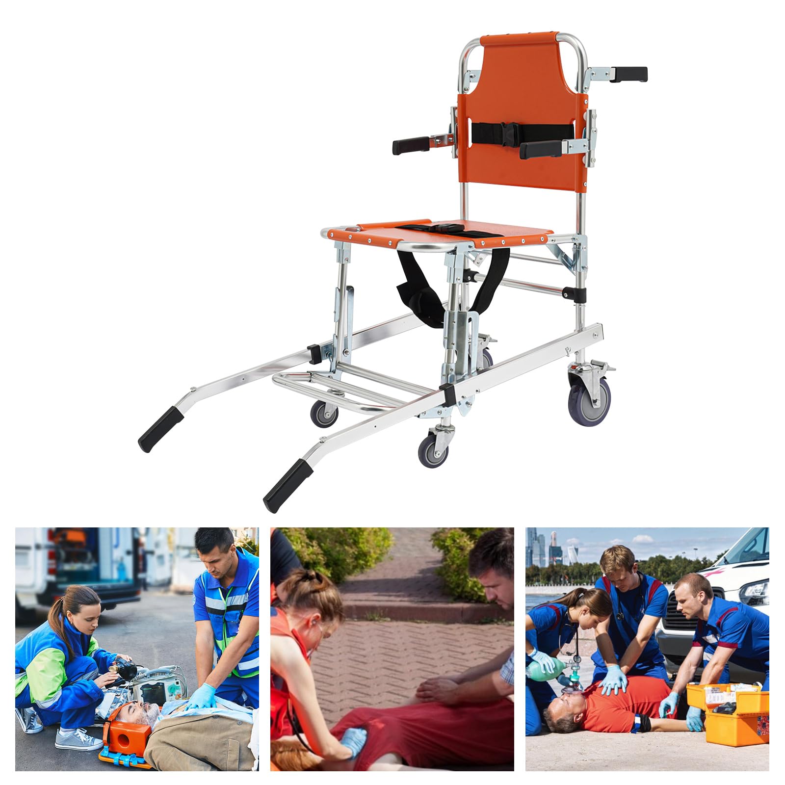 Sedia pieghevole per scale, capacità di carico 159 kg, per anziani, con poggiapiedi per semina industriale