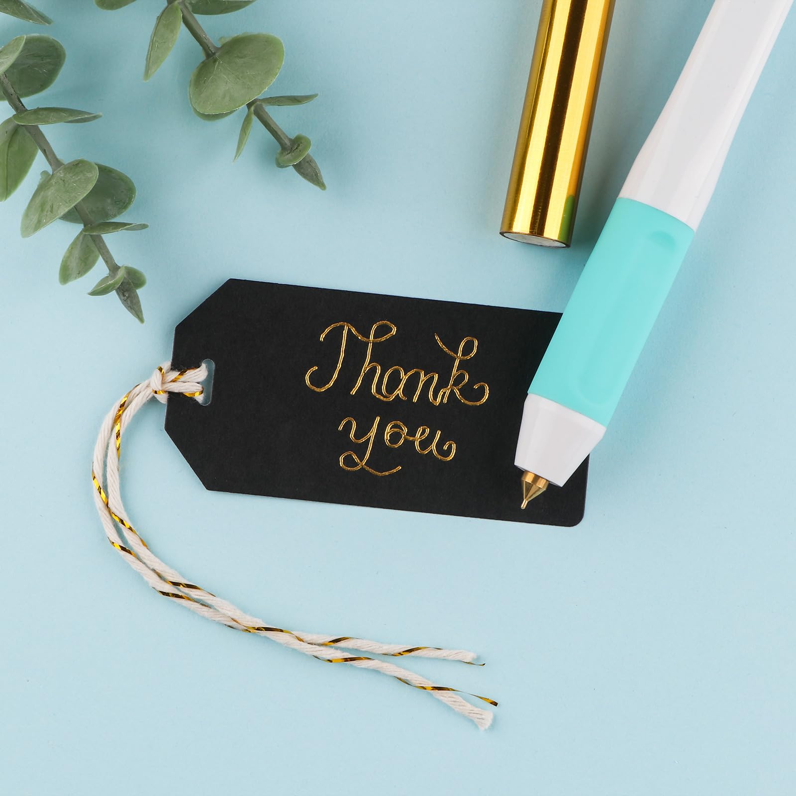 Briartw Heated Foil Pen Craft Tool With Gold Foil Roll - USB Powered For DIY On Paper, Wood, Leather