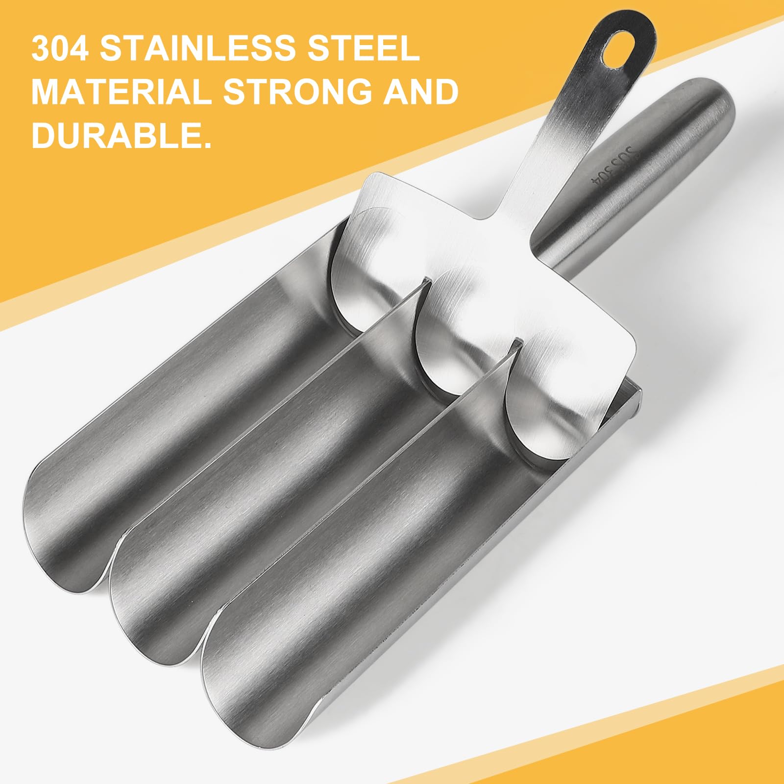 Stampo Per Polpette In Acciaio Inox - Triplo, Con Paletta - Facile Da Pulire, Niente Mani Unte - Foto 5