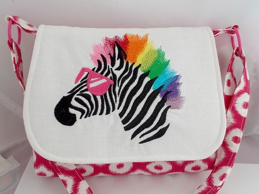 Crossbody Purse - Rainbow Zebra