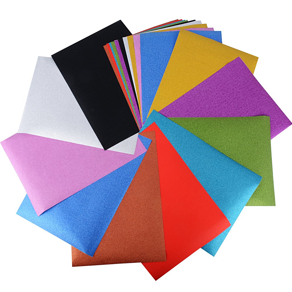 QFEHTHSK 20 Feuilles De Papier Pailleté A4, Papier Cartonné
