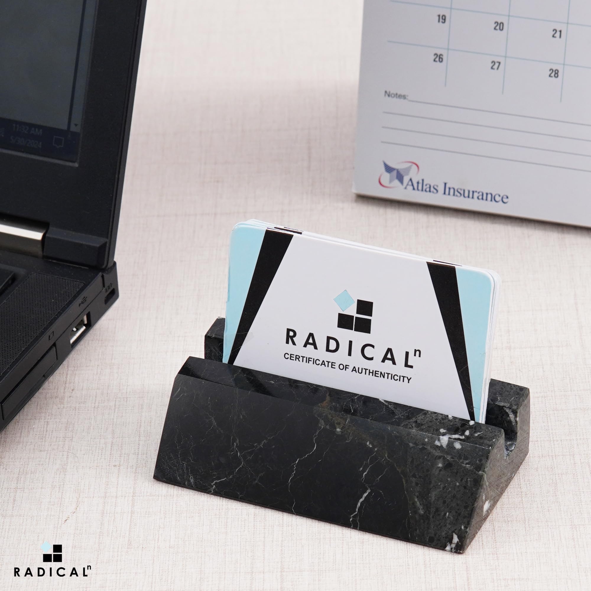 Radicaln Business Card Holder Black Handmade Marble Office Desk Organizers - Small Business Supplies Home Office Desk Dcor - Ideal for Gift Cards, Credit Card Holder, Table Card Holders - Image 3