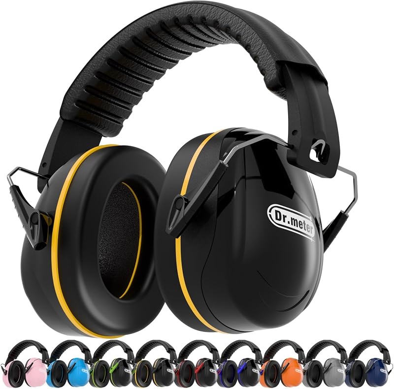 Dr.meter Ear Protection Ear Muffs, FM-1B Noise Cancelling Headphones for Adults Kids 31dB Earmuffs for Noise Reduction, Hearing Protection for Shooting Gun Range, Mowing, Monster Jam, Sensory
