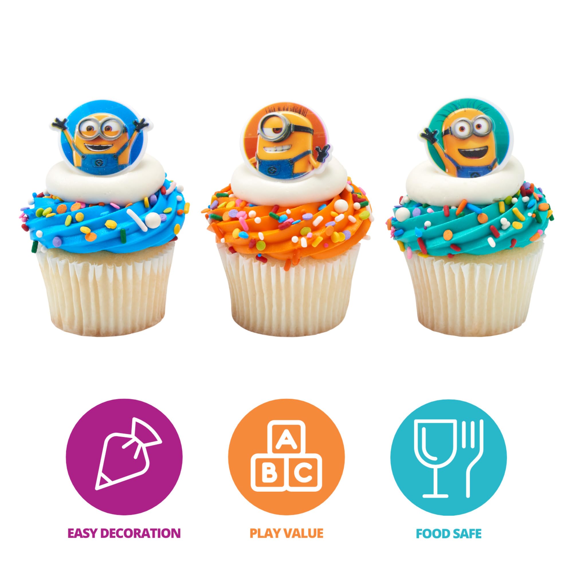 Glitter Gold/Rose Gold 70th Birthday Party Cupcake Toppers. 24 Pack Number