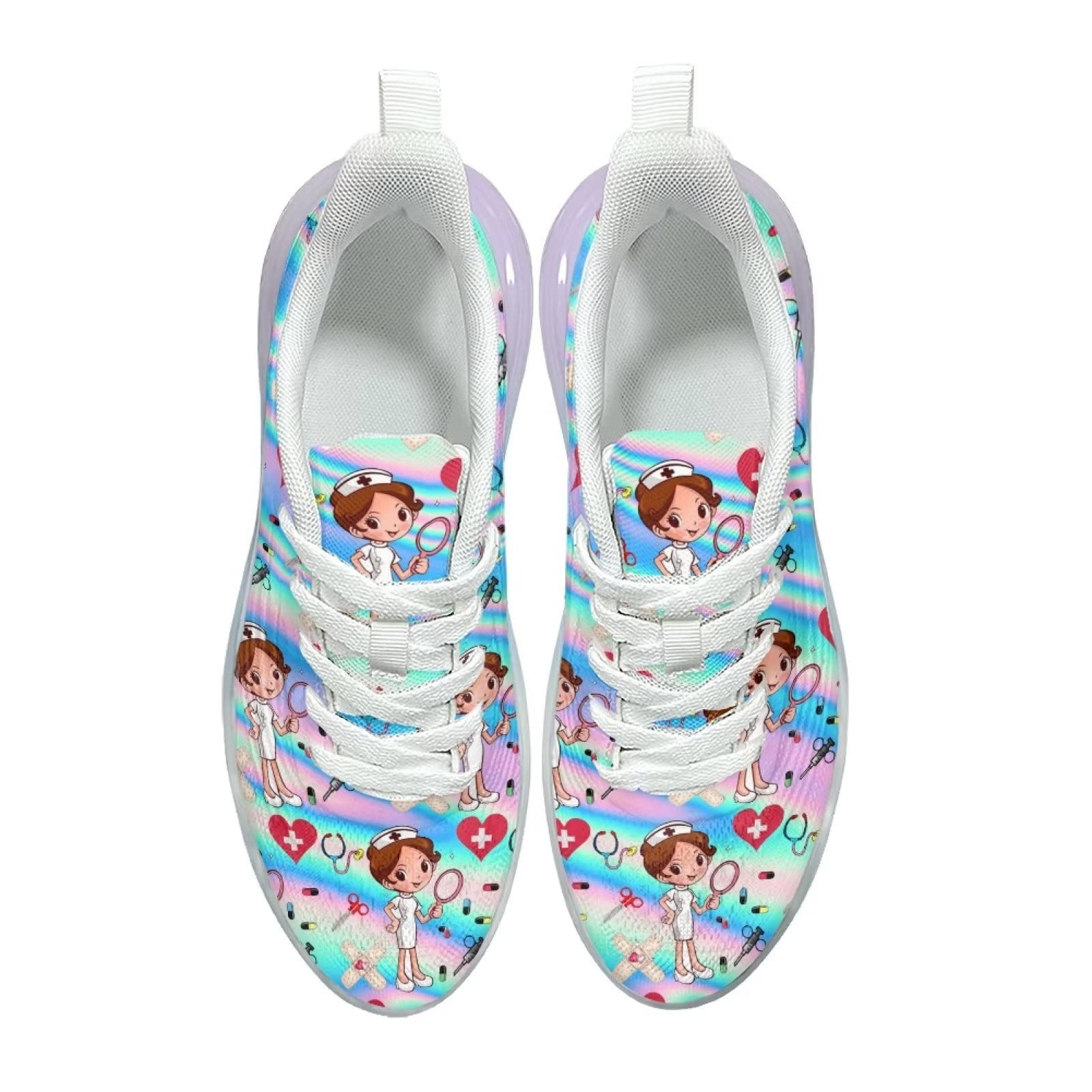 Buty sportowe damskie sportowe sportowe wsuwane trampki damskie buty treningowe oddychające lekkie buty do biegania, Pielęgniarka 17, 39 EU