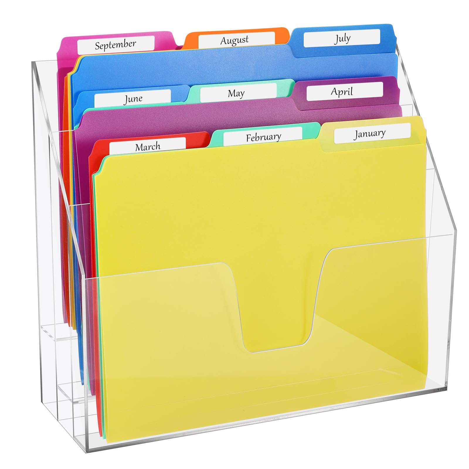 本棚・本収納 HUMAN MADE ACRYLIC FILE BOX SMALL Yellow Amazon.com : Estune 12 Pack File Folders with Acrylic Vertical