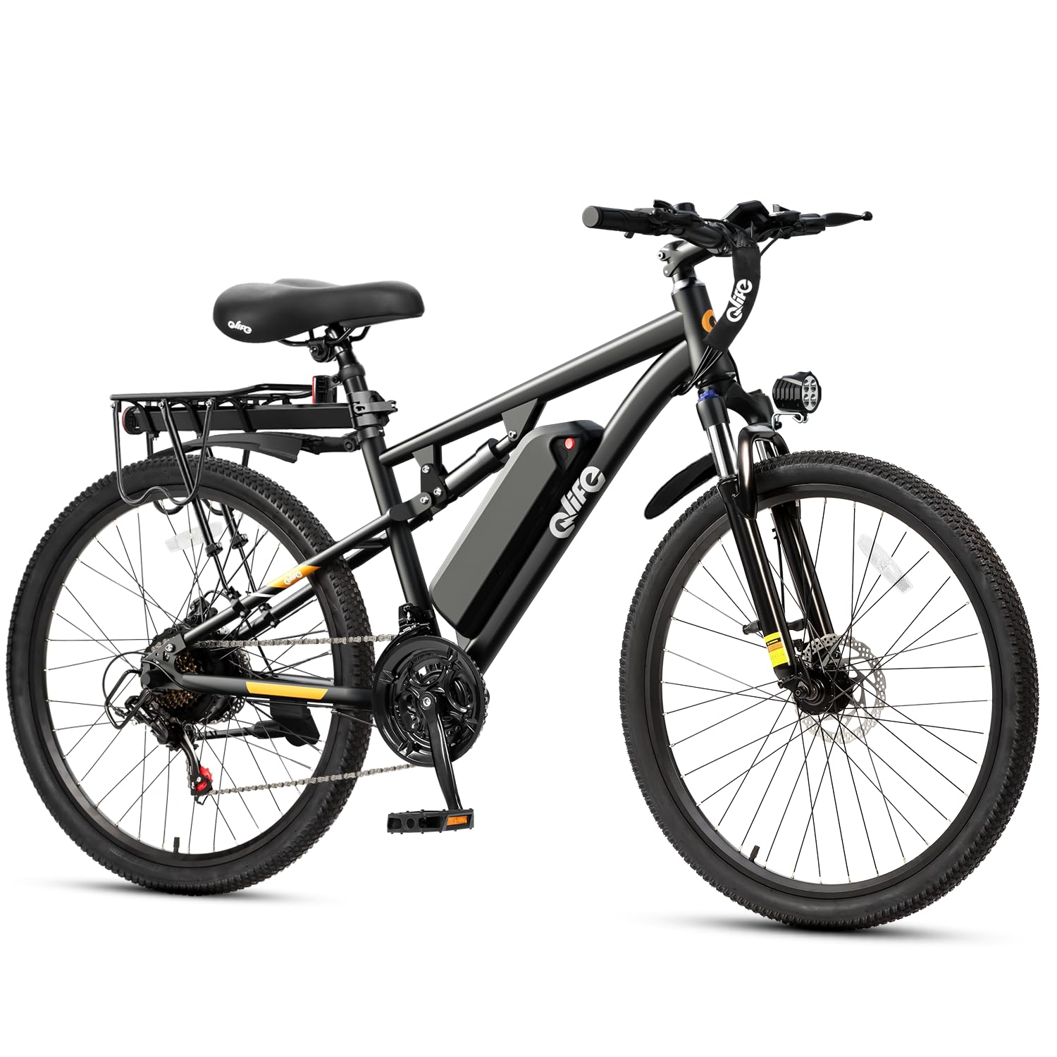 Qlife Electric Bike for Adults/Teens Racer, 21-Speed Peak 1200W Brushless Motor Adult Electric Bicycles, 48V 10.4Ah Removable Battery Mountain Ebike, Up to 55 Miles, 27.5X2.1 Tire E Bike