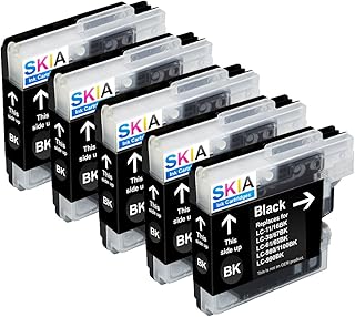 Skia 5 Black LC65 Replacement Ink Cartridges Brother DCP 165C J140W MFC 250C 255CW 290C 295CN 490CW 495CW 5490CN 5890CN 5895cw 6490CW 790CW 795CW 990CW J220 J265W J270W J410W J415W J615W J630W