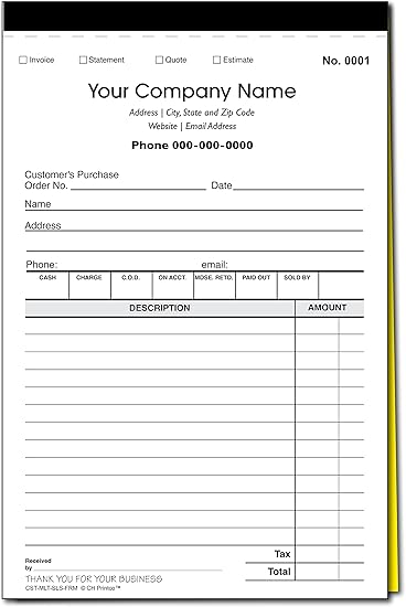 Amazon.com : Custom Sales, Invoice, Statement, Estimate, Quote ...