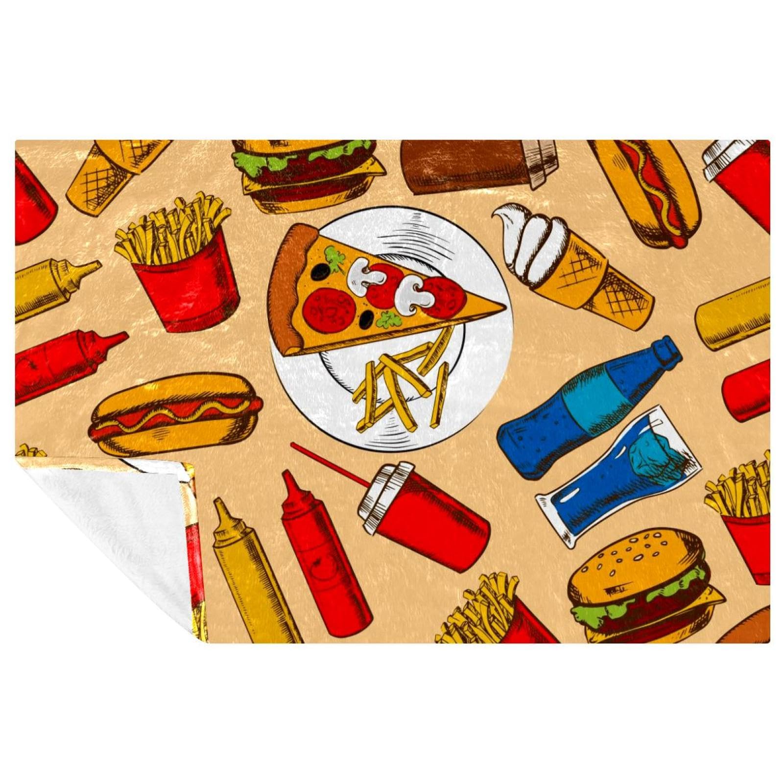 Couverture café et cheeseburger douce cadeau original pour pique-nique et anniversaire